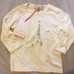 NWT Lili Gaufretre long sleeve bunny Top